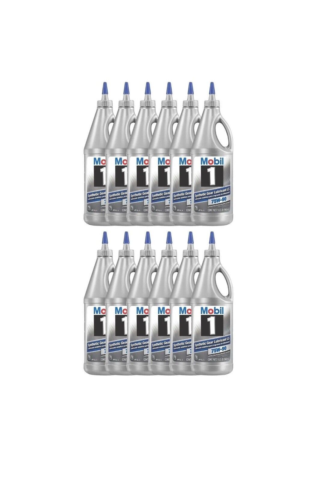 Mobil 1 LS 75W-90 full synthetic gear lubricant, case of twelve quarts, view 2