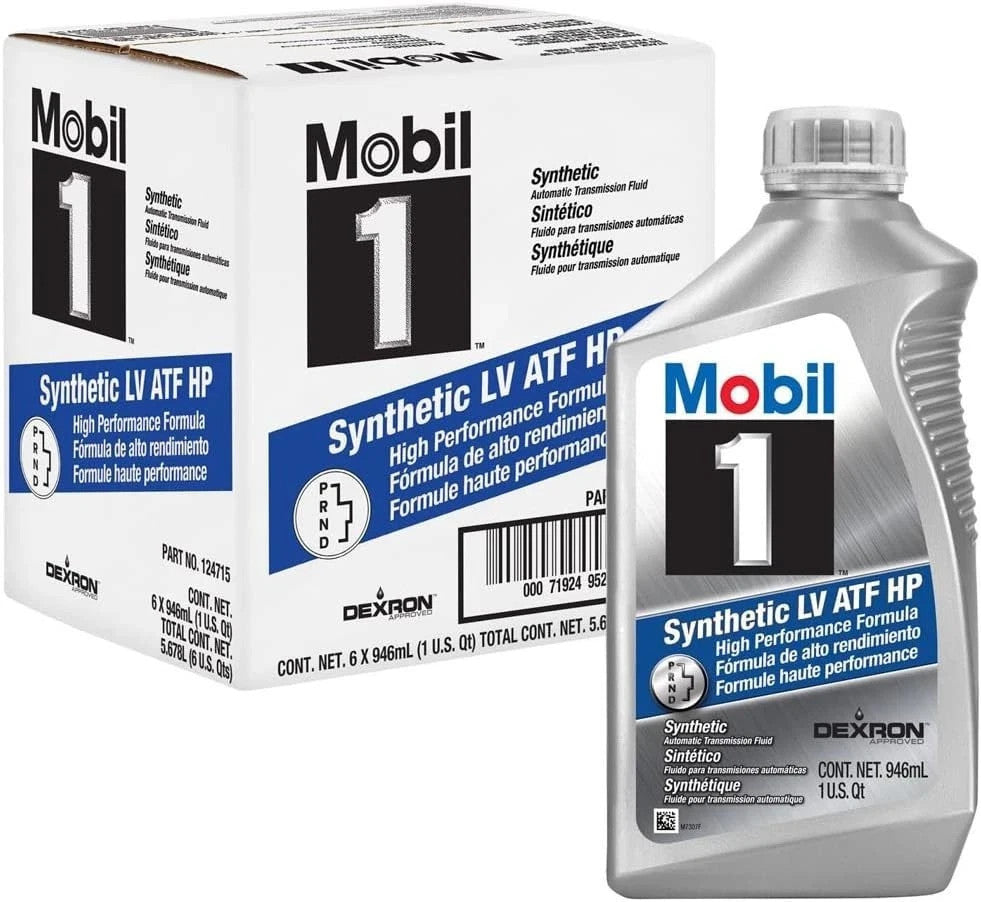 Mobil 1 Synthetic LV ATF HP Automatic Transmission Fluid - 1 Quart, 12-Pack (124715)