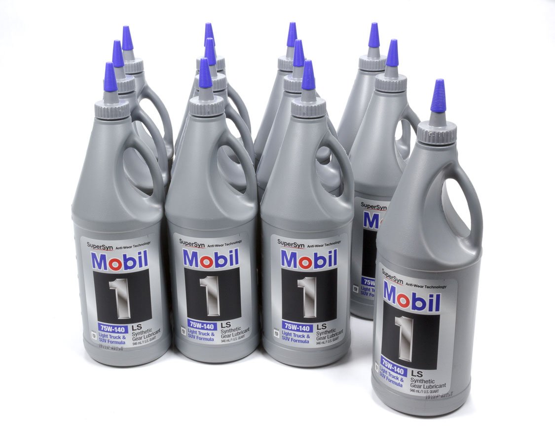 Mobil 1 Synthetic Gear Lube LS 75W-140, case of twelve 1 quart bottles