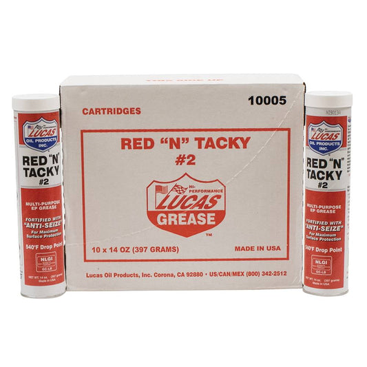 Lucas Oil Red N Tacky grease 10005, 14 oz cartridge, case of 10