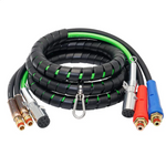 15ft 3 in 1 ABS & Air Line Hose Wrap 7 Way Electrical Cable Semi Truck Trailer