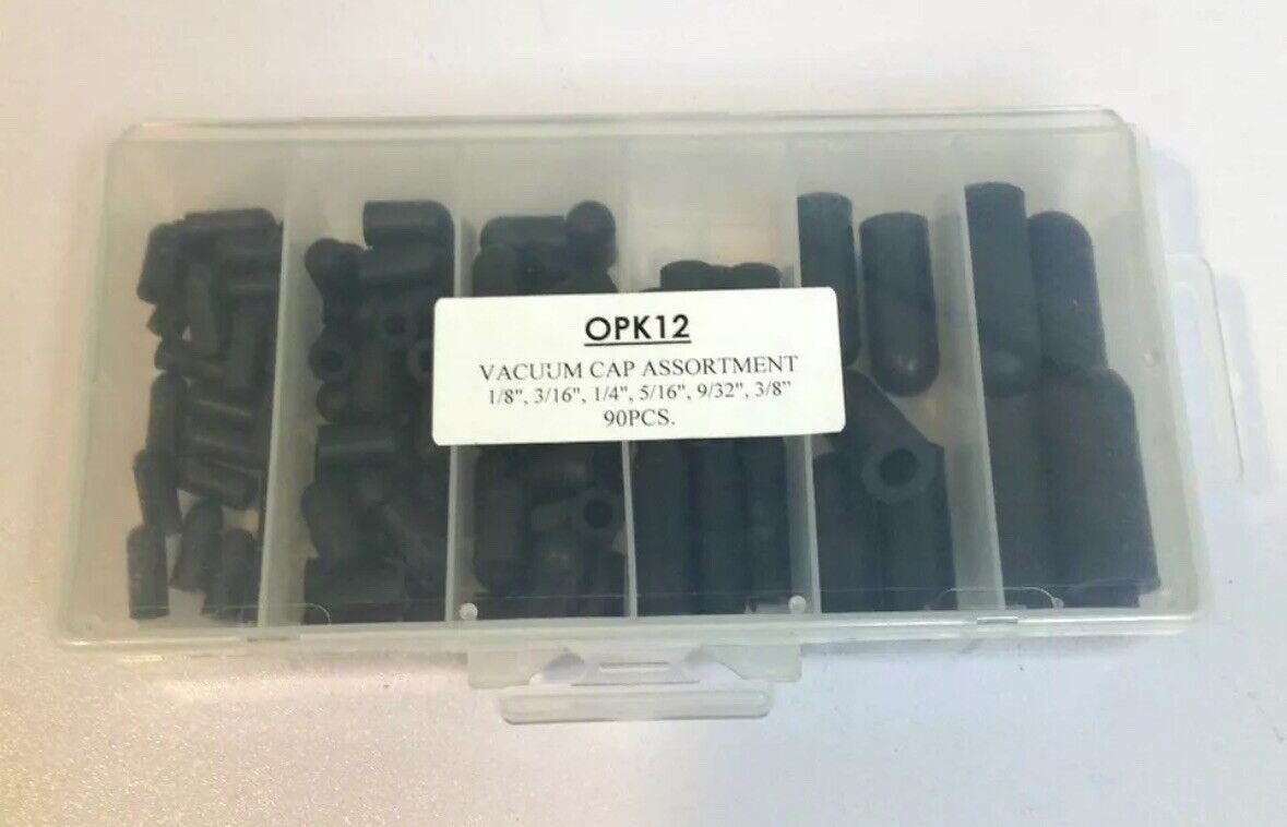Automotive Mechanics Rubber Vacuum Cap Fittings Assortment (90 Pcs / 6 Sizes)