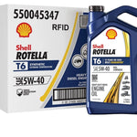 3 PACK Shell Rotella T6 Full Synthetic 5W-40 Diesel Engine Oil, 1 Gallon