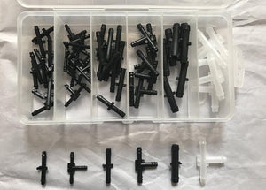 60 Pieces Vacuum Fitting Assortment - Sizes: 1/8", 3/16", 1/4"