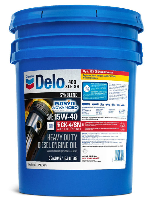 Delo 400 XLE SB 15W-40 synthetic blend diesel engine oil, 5 gallon pail