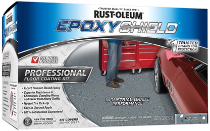 Rust-Oleum EpoxyShield Professional Floor Coating Kit, Dark Gray