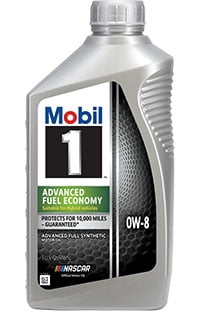 Mobil 1 0W-8 full synthetic motor oil, JASO GLV-1, case of 6