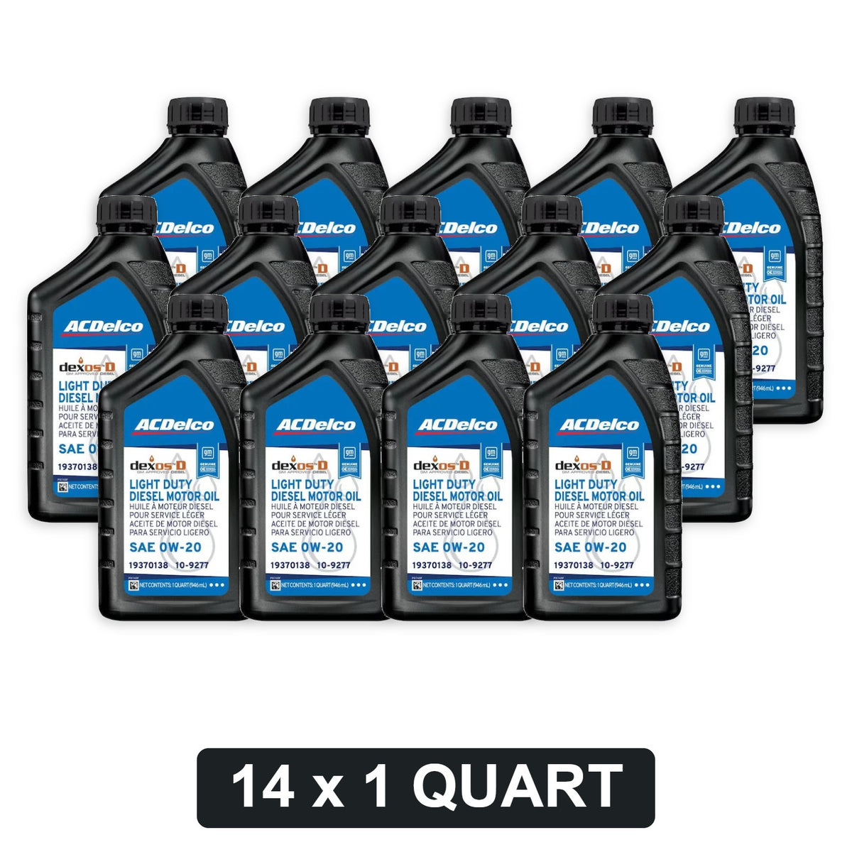ACDelco dexos D 0W-20 diesel motor oil, 14 x 1 quart bottles, GM 19370138