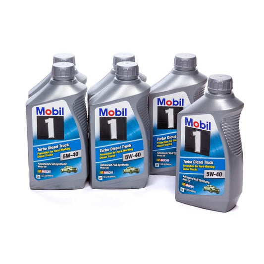 Mobil 1 Turbo Diesel Truck 5W-40 full synthetic motor oil, 1 quart, 6-pack