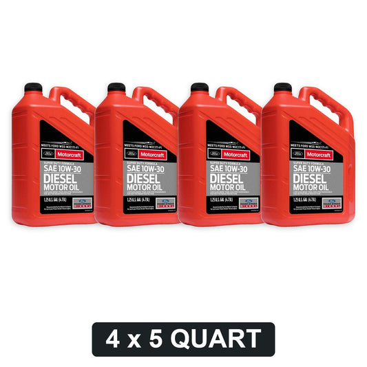 Motorcraft 10W-30 Super Duty Diesel Oil for 6.7L Power Stroke - 5 Quart Jug, 4-Pack (XO-10W30-5Q3SD)