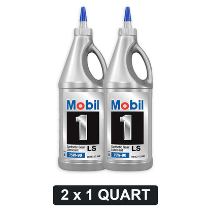 Mobil 1 Synthetic Gear Lube LS 75W-90 - 1 Quart, 2-Pack (104361)