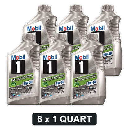 Mobil 1 ESP 5W-30 Full Synthetic Motor Oil - 1 Quart, Case of 6 (124044)
