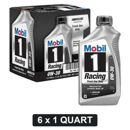 Mobil 1 Racing 0W-30 Full Synthetic Motor Oil - 1 Quart, Case of 6 (44516)