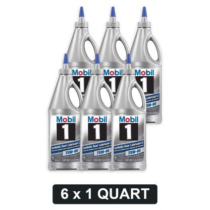 Mobil 1 Synthetic Gear Lube LS 75W-90 - 1 Quart, Case of 6 (104361)