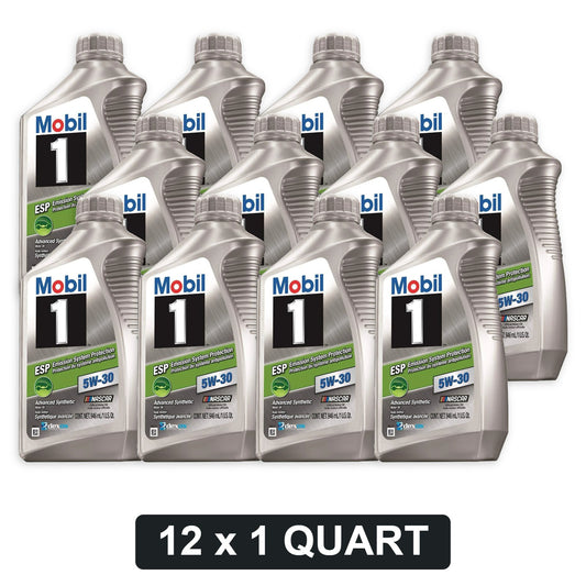 Mobil 1 ESP 5W-30 Full Synthetic Motor Oil - 1 Quart, Case of 12 (103469)