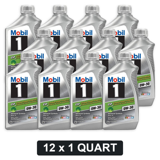 Mobil 1 ESP 0W-30 Full Synthetic Motor Oil - 1 Quart, Case of 12 (121218)