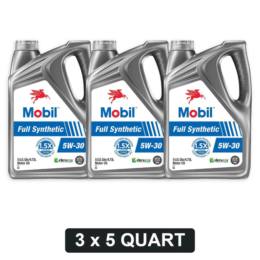 Mobil 1 Advanced 5W-30 Full Synthetic Motor Oil - 5 Quart Jug, 3-Pack (120764)