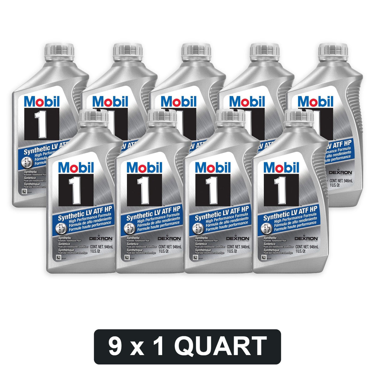 Mobil 1 Synthetic LV ATF HP Automatic Transmission Fluid - 1 Quart, 9-Pack