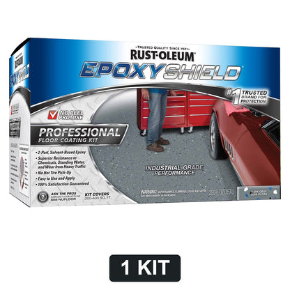 Rust-Oleum EpoxyShield Professional Floor Coating Kit, Dark Gray