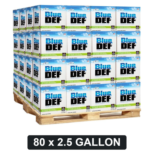 PEAK BlueDEF Diesel Exhaust Fluid - 2.5 Gallon Jug, Pallet of 80 (200 Gallons)