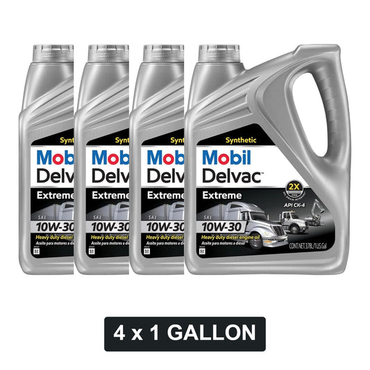 Mobil Delvac Extreme 10W-30 Full Synthetic Diesel Engine Oil - 1 Gallon, Case of 4 (122454)