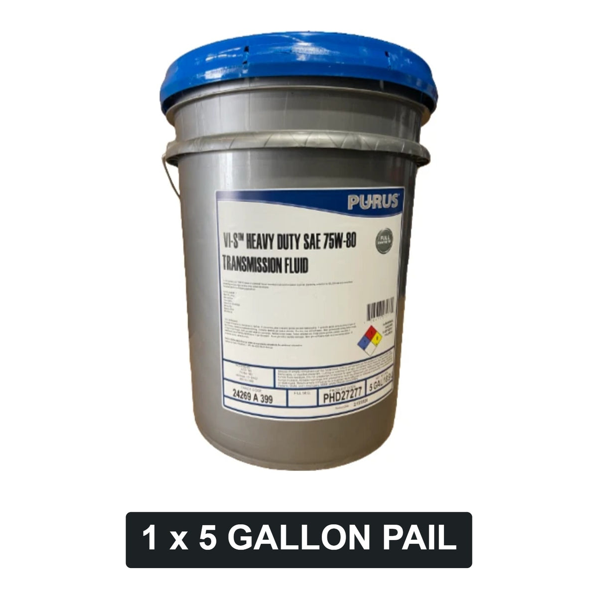 Purus Premium VI-S Heavy Duty 75W-80 synthetic transmission fluid, 1 x 5 gallon pail