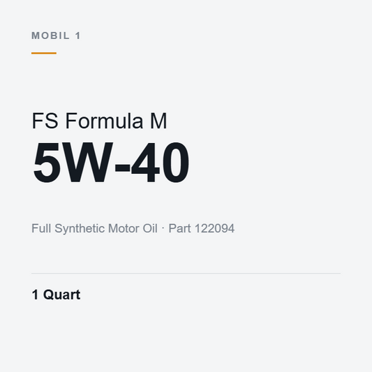 Mobil 1 FS Formula M 5W-40 full synthetic motor oil, 1 quart, part 122094