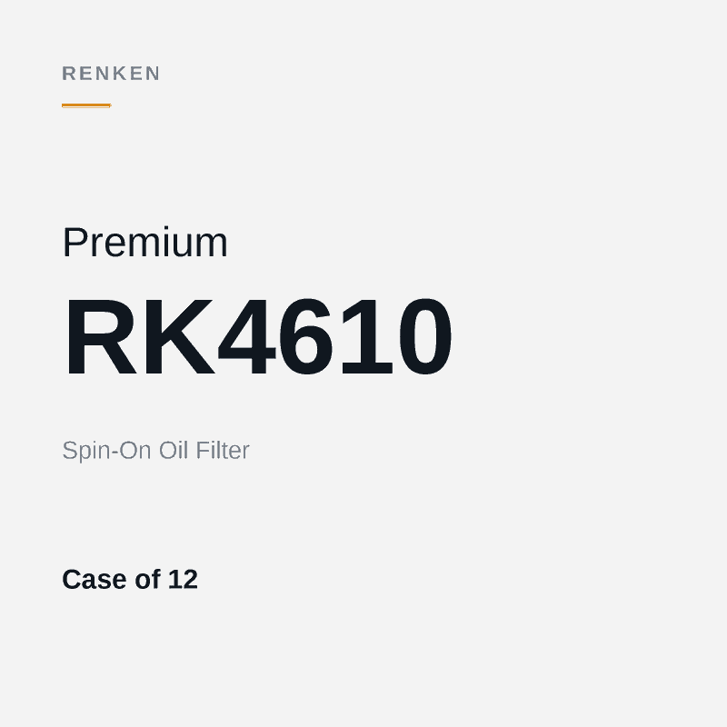 RENKEN RK4610 premium spin-on oil filter, case of 12