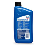 Chevron Supreme 10W-30 back label showing ILSAC GF-7A, API SQ, Chrysler MS-6395 and GM 6094M specifications