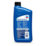 Chevron Supreme 5W-30 back label showing ILSAC GF-7A, API SQ, Ford WSS-M2C961-A and GM 6094M specifications