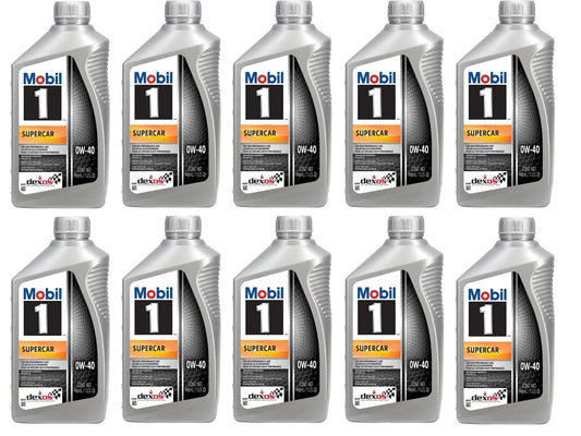 Mobil 1 Supercar 0W-40 Full Synthetic Motor Oil - 10 Quarts