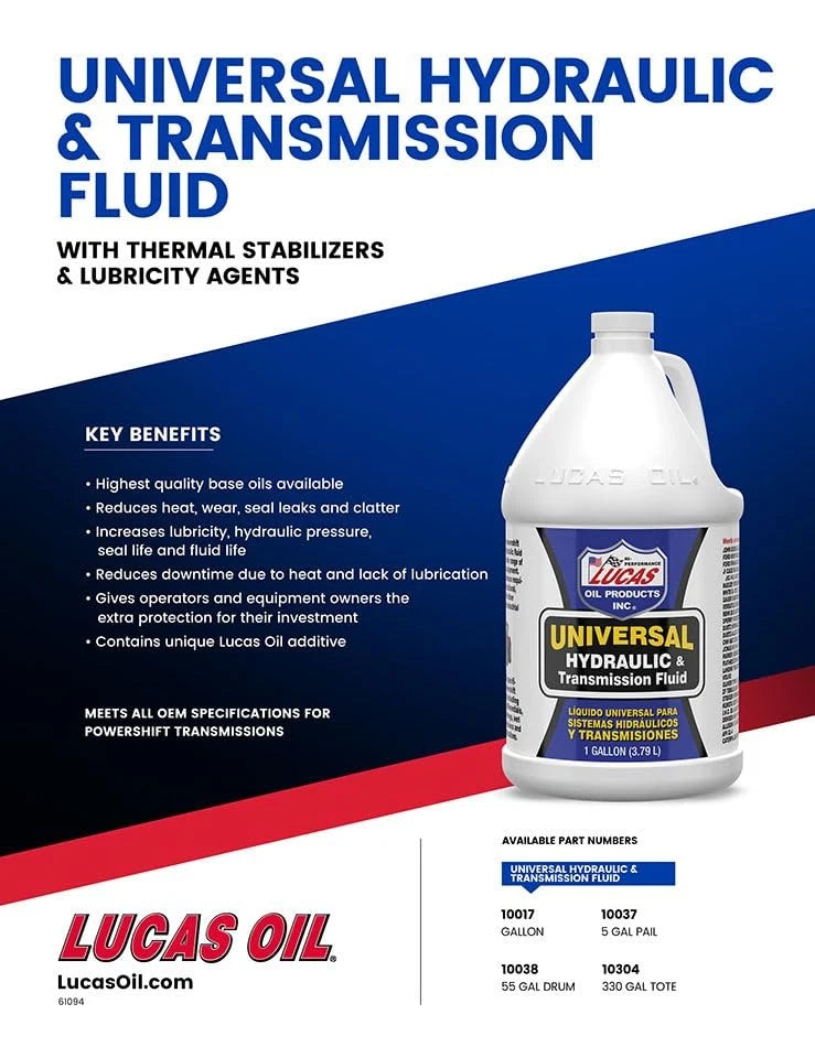 Lucas Oil Universal Hydraulic & Transmission Fluid - 1 Gallon, Case of 4, view 2