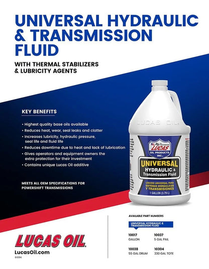 Lucas Oil Universal Hydraulic & Transmission Fluid - 1 Gallon, Case of 4, view 2