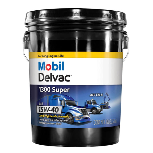 Mobil Delvac 1300 Super 15W-40 Synthetic Blend Diesel Oil - 5 Gallon Pail