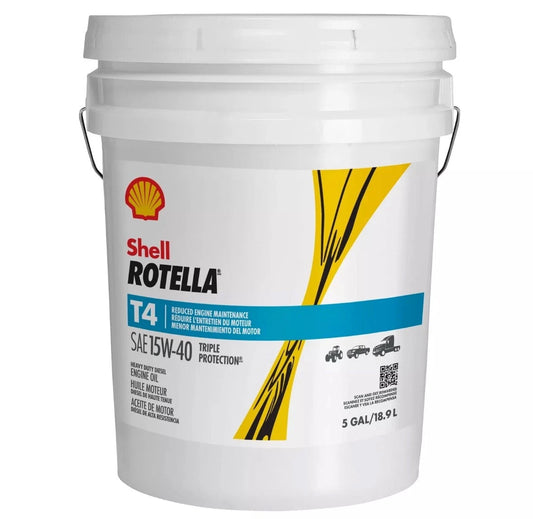 Shell Rotella T4 Triple Protection 15W-40 Diesel Engine Oil - 5 Gallon Pail