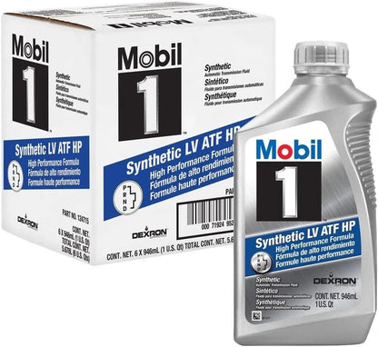 Mobil 1 Synthetic LV ATF HP Automatic Transmission Fluid - 1 Quart, 12-Pack (124715)
