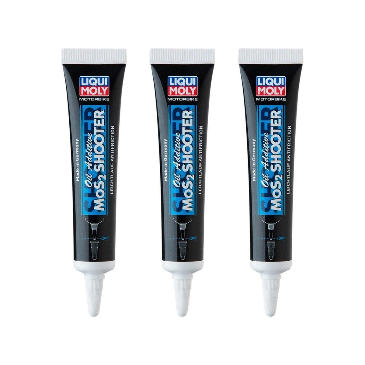 LIQUI MOLY Motorbike MoS2 Shooter Oil Additive - 20 ml, 3-Pack (20296)