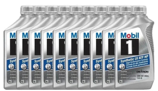 Mobil 1 Synthetic LV ATF HP Automatic Transmission Fluid - 1 Quart, 10-Pack (124715)
