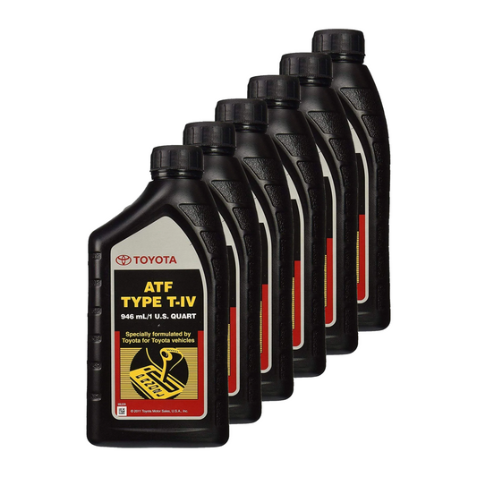 Toyota Genuine ATF Type T-IV transmission fluid, 6-pack of 1 quart bottles