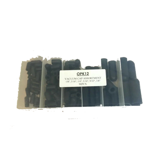 Rubber vacuum cap assortment, 90 pieces, 6 sizes