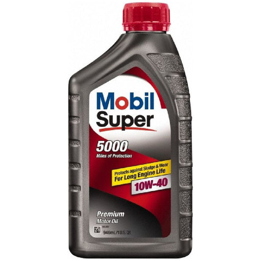 Mobil Super 10W-40 motor oil, 6-pack of 1 quart bottles