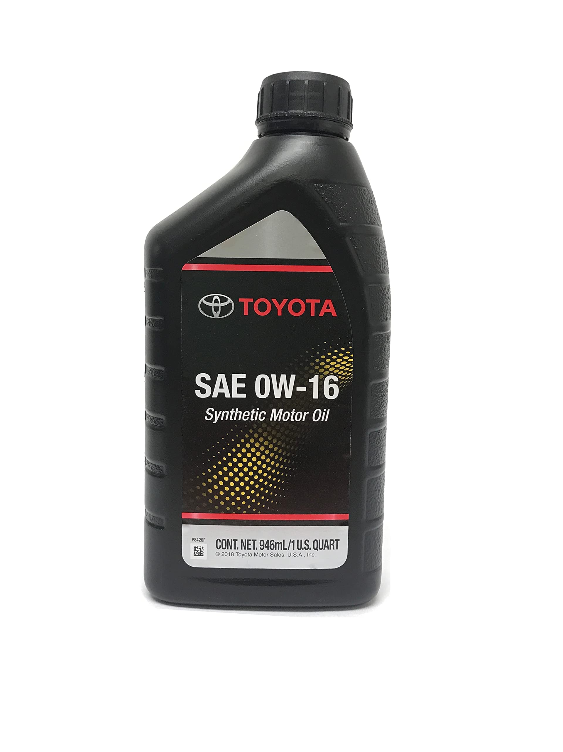 Toyota Genuine SAE 0W-16 Synthetic Motor Oil Pack of 6 (6 x 1 U.S QUART)