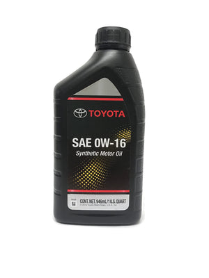 Toyota Genuine SAE 0W-16 Synthetic Motor Oil Pack of 6 (6 x 1 U.S QUART)