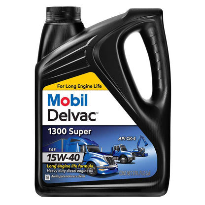 Mobil Delvac 1300 Super 15W-40 diesel oil, case of four, view 2