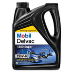 Mobil 1 122492 Delvac 1300 Super SAE 15W-40 Synthetic Blend Diesel Motor Oil, 1 Gallon x 4