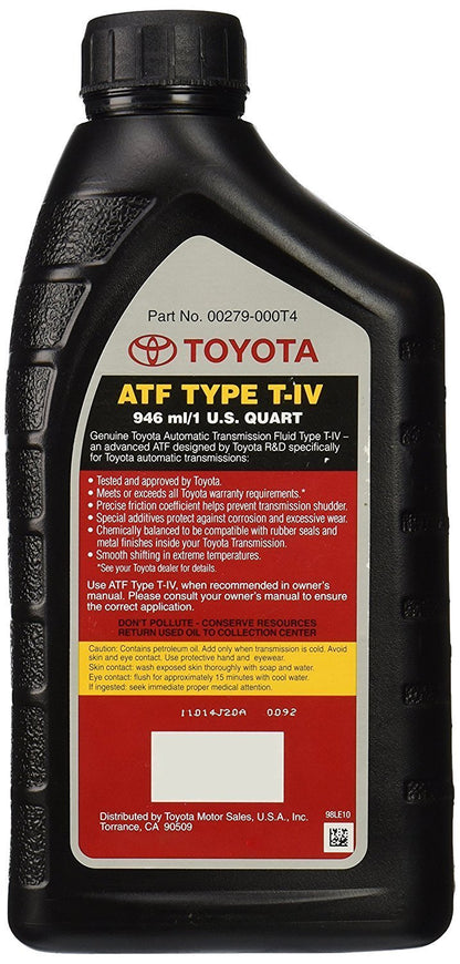 Toyota Genuine ATF Type T-IV transmission fluid, 6-pack, view 2
