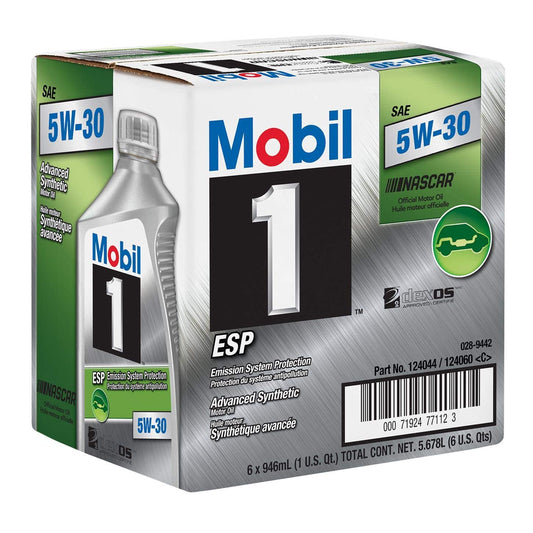 Mobil 1 ESP Formula 5W-30 full synthetic engine oil, case of six quarts